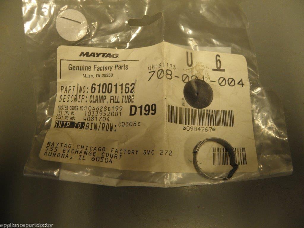 Amana Maytag Washer 61001162 Fill Tube Clamp NEW IN BOX Amana Maytag Washer 61001162 Fill Tube Clamp NEW IN BOX